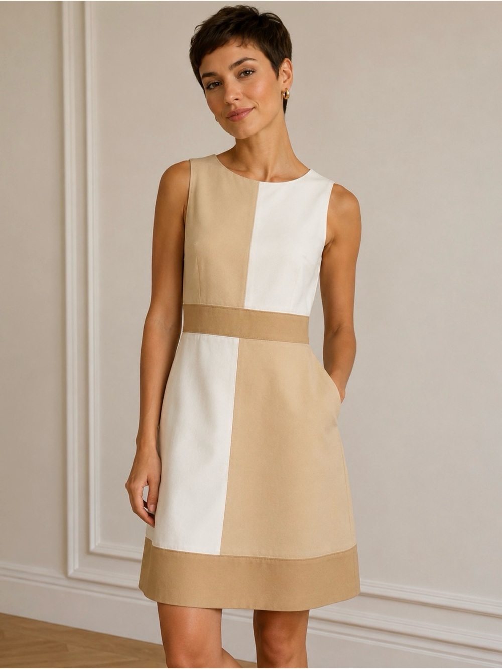 White House Black Market Colorblock Shift Dress